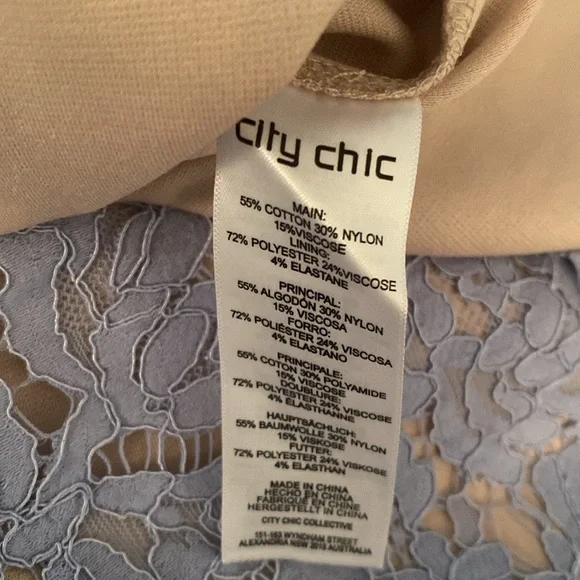 City Chic NWT powder blue off the shoulder size XXL /24 dress - Picture 10 of 10